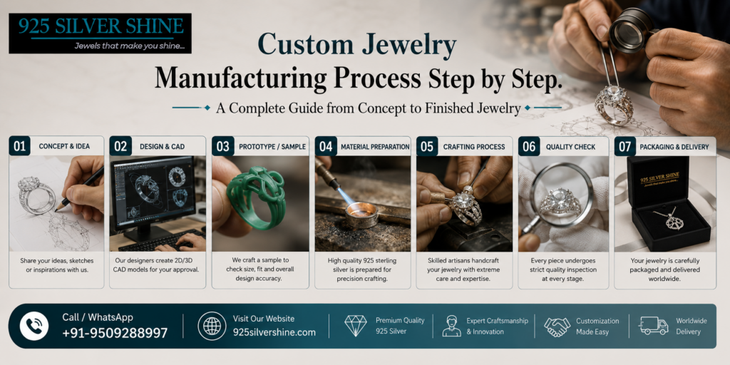 Custom Jewelry Manufacturing Process Step by Step: A Complete Guide from Concept to Finished Jewelry