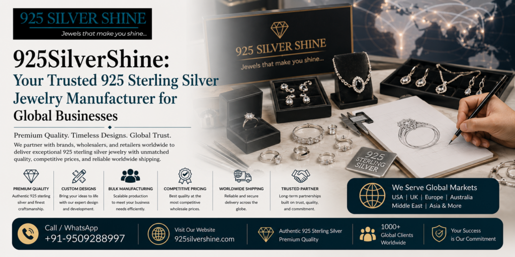925SilverShine: Your Trusted 925 Sterling Silver Jewelry Manufacturer for Global Businesses