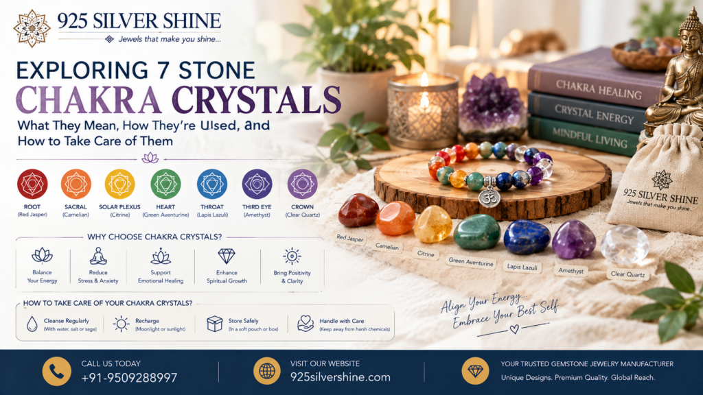 Exploring 7 Stone Chakra Crystals: What They Mean, How They’re Used, and How to Take Care of Them