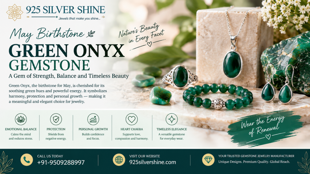 May Birthstone: Green Onyx Gemstone Jewelry