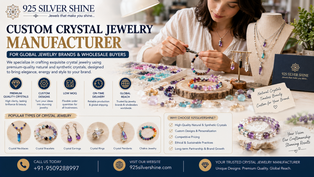 Custom Crystal Jewelry Manufacturer for Global Jewelry Brands & Wholesale Buyers